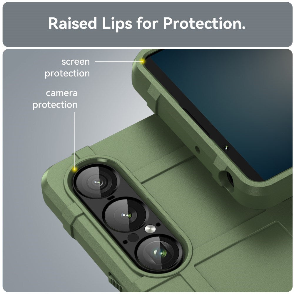 Sony Xperia 1 VII - EIDERWOOD Rugged Shield Håndværker Cover - Grøn