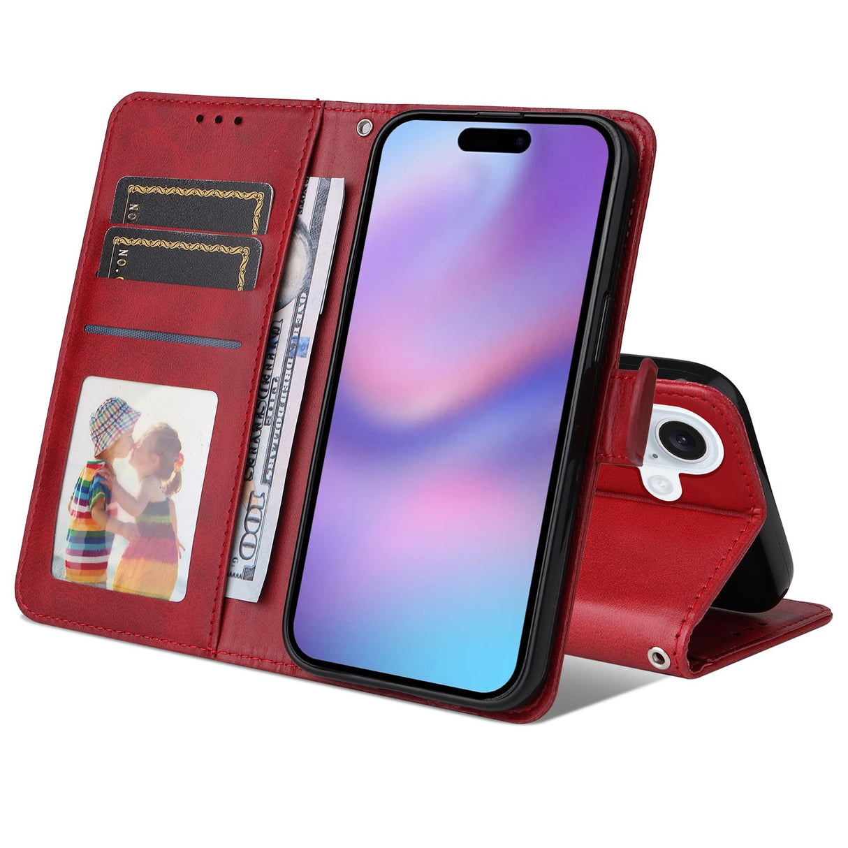 EIDERWOOD iPhone 17 Flip Cover m. Pung & Strop - Rød