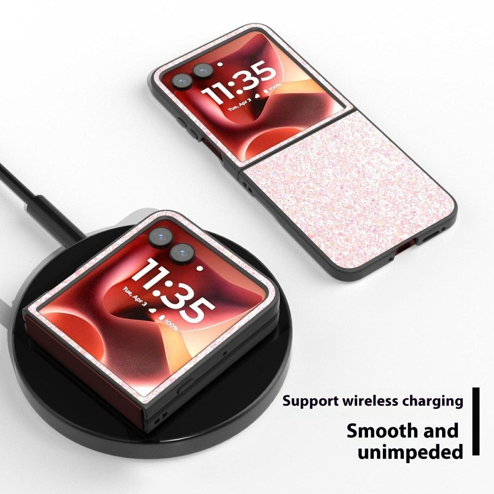 EIDERWOOD Motorola Razr 60 Ultra Hård Plastik Glitter Bagside Cover - Lyserød