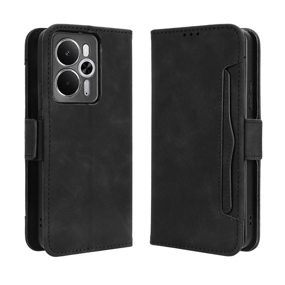 Realme 14 (5G) / 14T (5G) EIDERWOOD Kunstlæder Flip Cover m. Indbygget Kortholder - Sort
