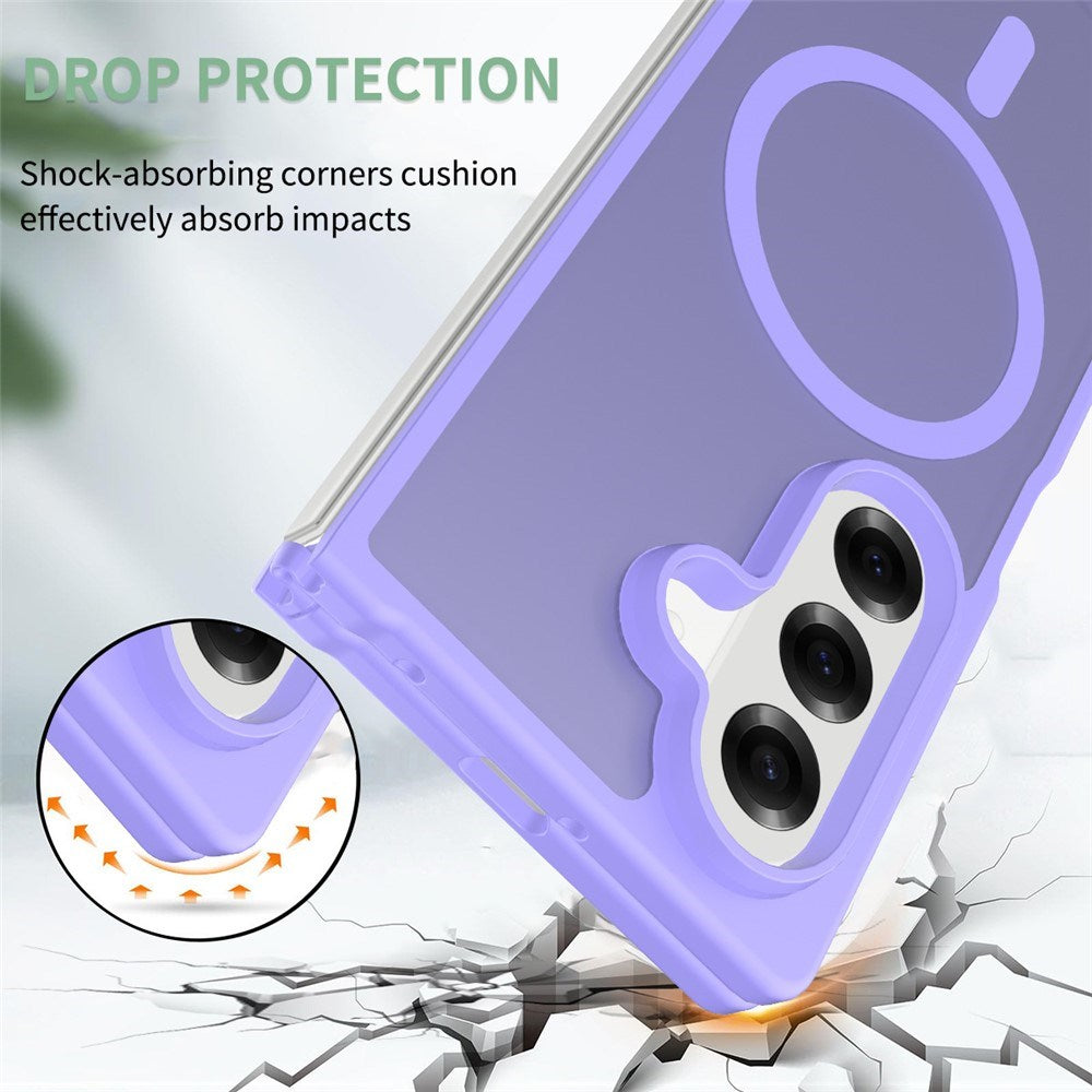 EIDERWOOD Samsung Galaxy Z Fold7 Mat Hybrid Bagside Cover - MagSafe Kompatibel - Gennemsigtig / Lilla
