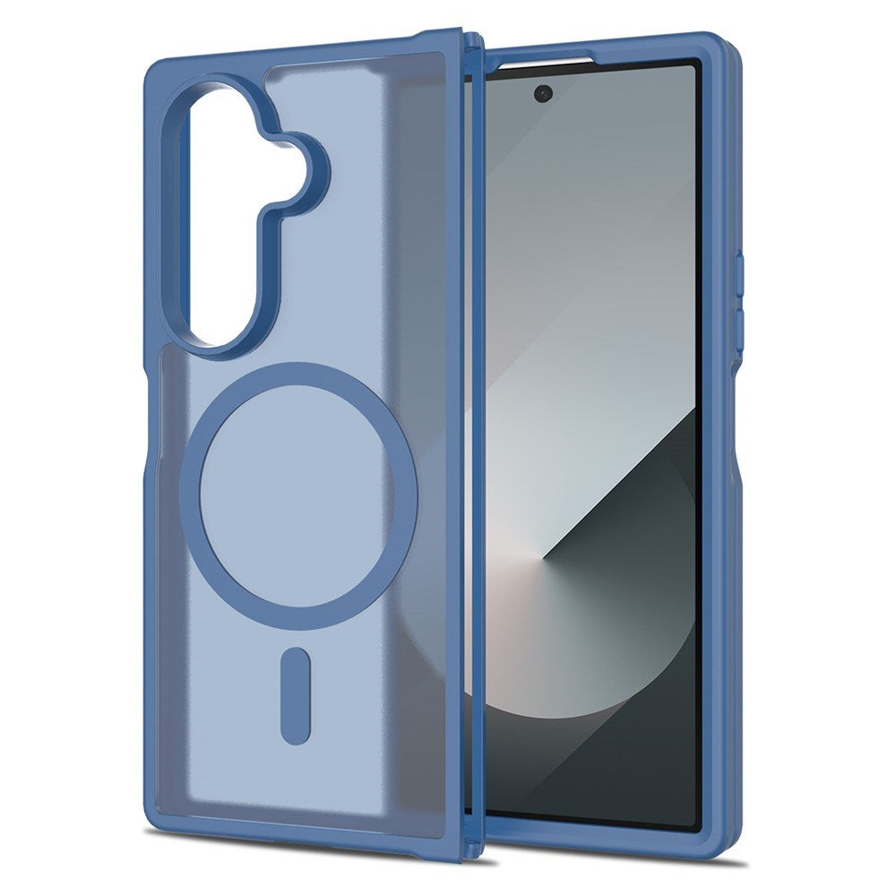 EIDERWOOD Samsung Galaxy Z Fold7 Mat Hybrid Bagside Cover - MagSafe Kompatibel - Gennemsigtig / Blå