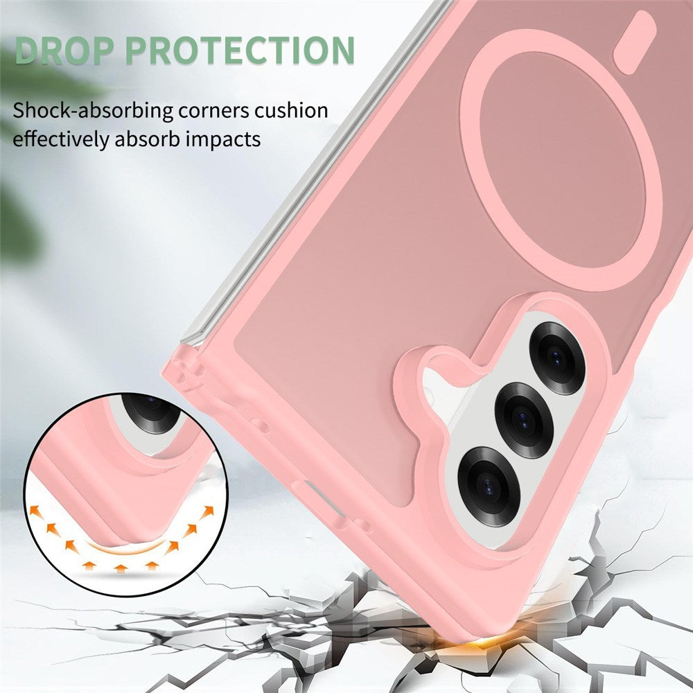 EIDERWOOD Samsung Galaxy Z Fold7 Mat Hybrid Bagside Cover - MagSafe Kompatibel - Gennemsigtig / Lyserød