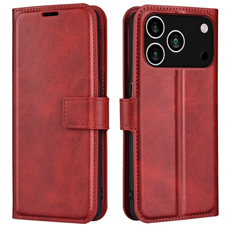 iPhone 17 Pro Max - EIDERWOOD Kunstlæder Flip Cover m. Ståfunktion & Kortholder - Rød