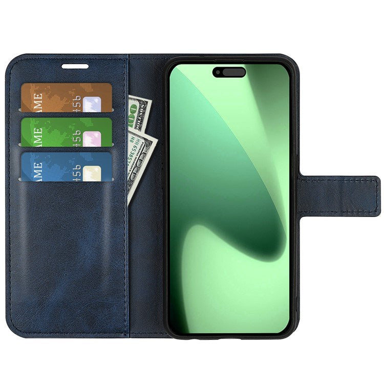 iPhone 17 Pro Max - EIDERWOOD Kunstlæder Flip Cover m. Ståfunktion & Kortholder - Blå