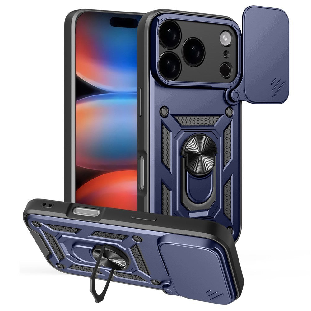 iPhone 17 Pro - EIDERWOOD Hybrid Håndværker Cover m. Kickstand & Cam Slider - Blå