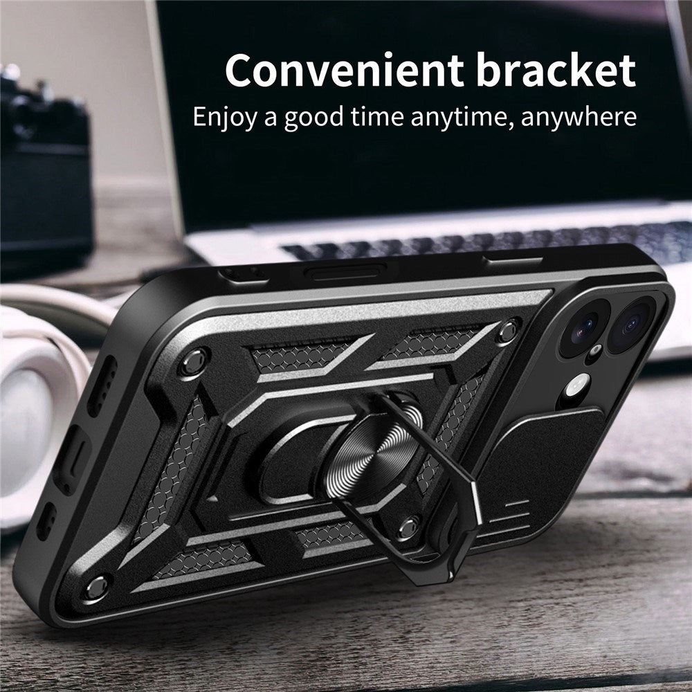 iPhone 17 - EIDERWOOD Hybrid Håndværker Cover m. Kickstand & Cam Slider - Sort