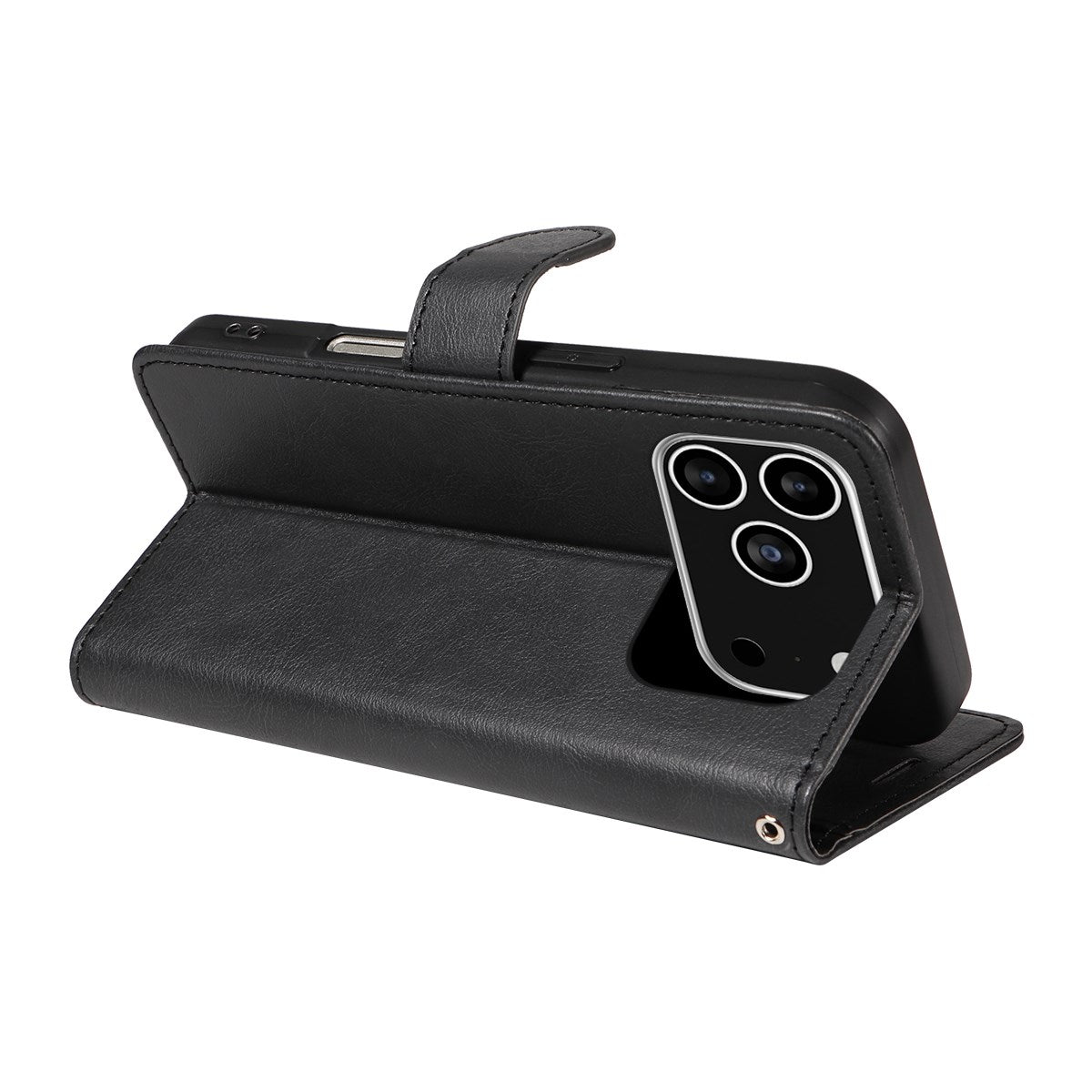 EIDERWOOD iPhone 17 Pro Kunstlæder Mobil Cover - Kortholder & Strop - Sort