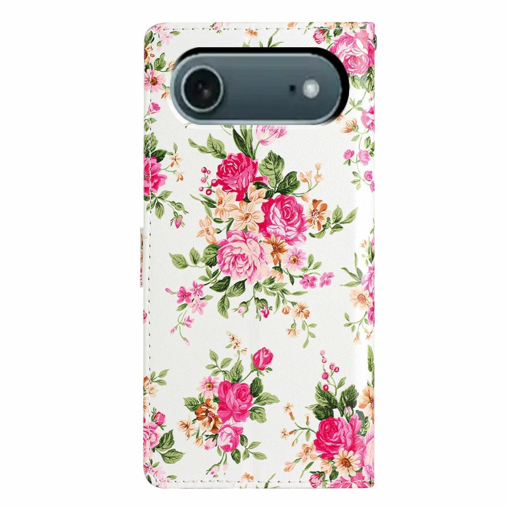 iPhone Air - EIDERWOOD Imiteret Læder Cover m. Pung & Strop - Blomster
