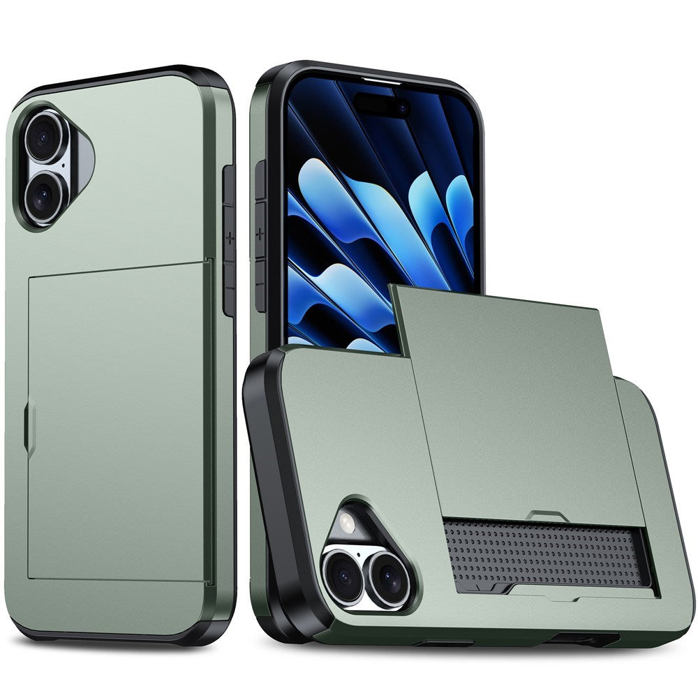 EIDERWOOD iPhone 17 Hybrid Mobil Cover m. Kortholder - Grøn