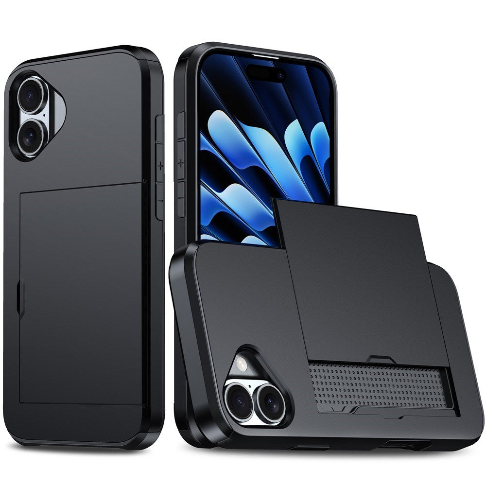 EIDERWOOD iPhone 17 Hybrid Mobil Cover m. Kortholder - Sort