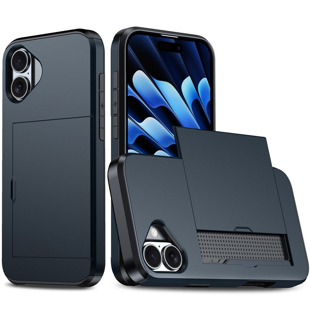 EIDERWOOD iPhone 17 Hybrid Mobil Cover m. Kortholder - Mørkeblå