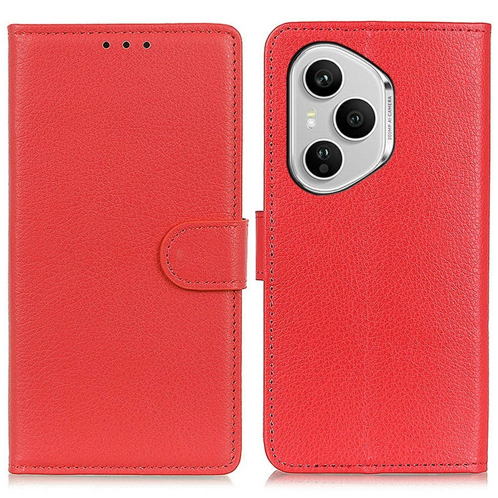 Honor 400 Pro - EIDERWOOD Kunstlæder Flip Cover m. Kortholder & Ståfunktion - Rød