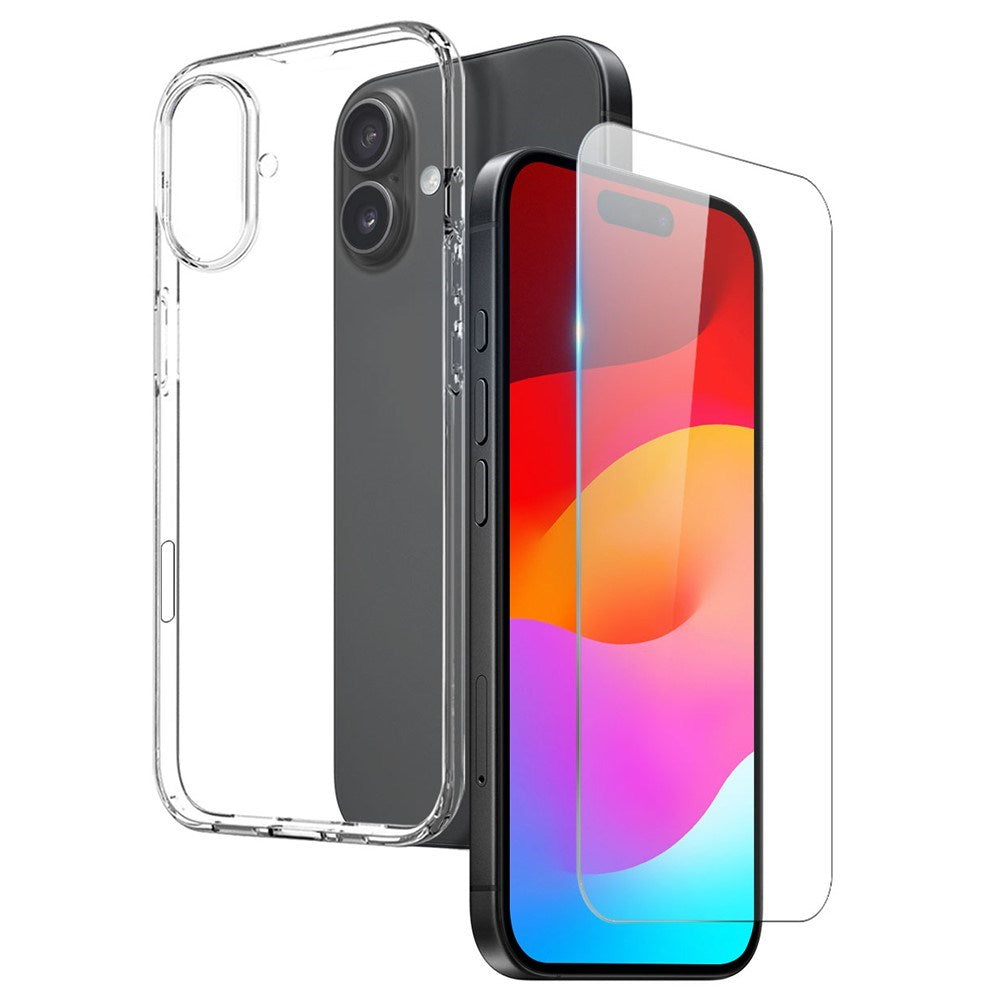 iPhone 17 - NORTHJO 2-i-1 Beskyttelsessæt m. Fleksibelt Plastik Cover & Hærdet Skærmbeskyttelsesglas - Gennemsigtig