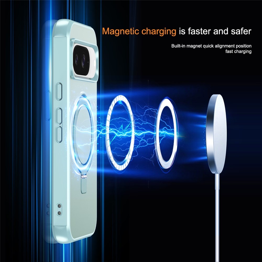 EIDERWOOD Google Pixel 10 / 10 Pro / 9 / 9 Pro Mobil Cover m. Kickstand - MagSafe Kompatibel - Lyseblå