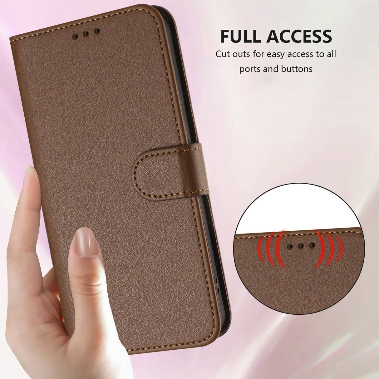 iPhone 18 Pro Max / 17 Pro Max EIDERWOOD Kunstlæder Flip Cover m. Strop & Ståfunktion - Brun