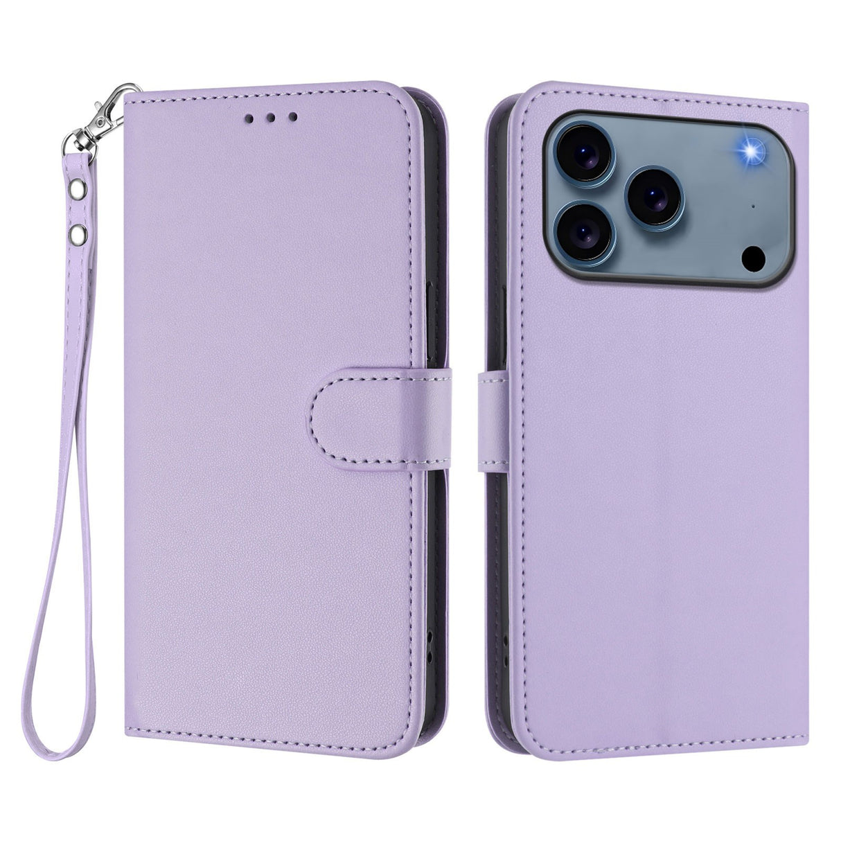 iPhone 18 Pro Max / 17 Pro Max EIDERWOOD Kunstlæder Flip Cover m. Strop & Ståfunktion - Lyslilla