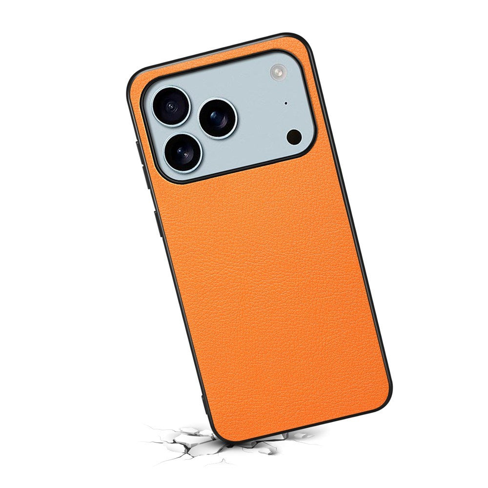 EIDERWOOD iPhone 17 Pro Max Hybrid Plastik Mobil Cover m. Lædertekstur - Orange