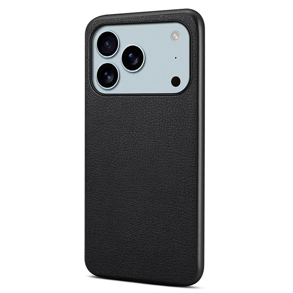 EIDERWOOD iPhone 17 Pro Max Hybrid Plastik Mobil Cover m. Lædertekstur - Sort