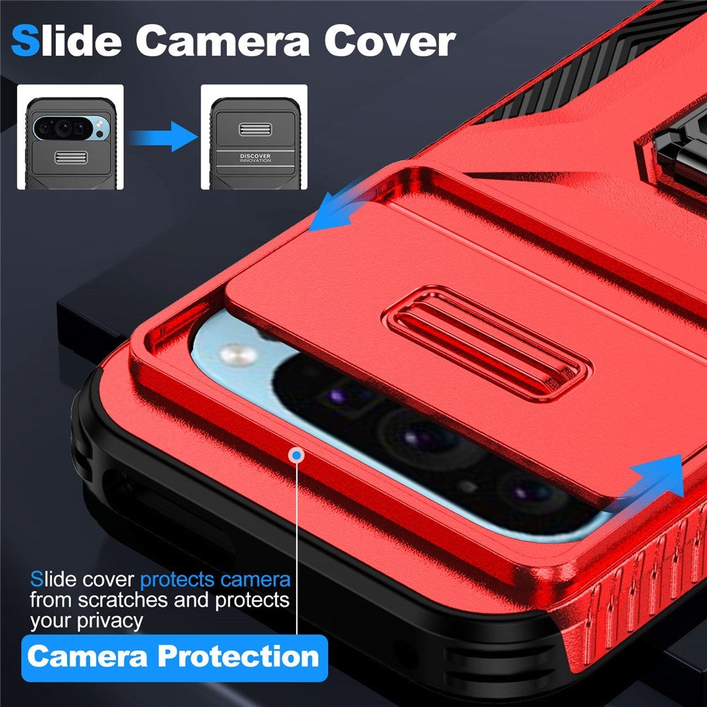 EIDERWOOD Google Pixel 11 Pro / 11 / 10 Pro / 10 / 9 Pro / 9 Håndværker Mobil Cover m. 360 Roterbar Kickstand - Rød