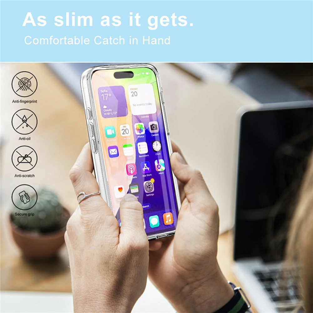 EIDERWOOD iPhone 17 Hybrid Mobil Cover m. Indbygget Skærmbeskyttelse - Gennemsigtig