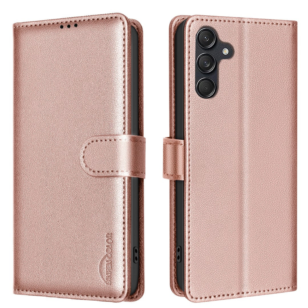 EIDERWOOD Samsung Galaxy S25 FE Kunstlæder Flip Cover m. Ståfunktion & Kortholder - Rose Gold