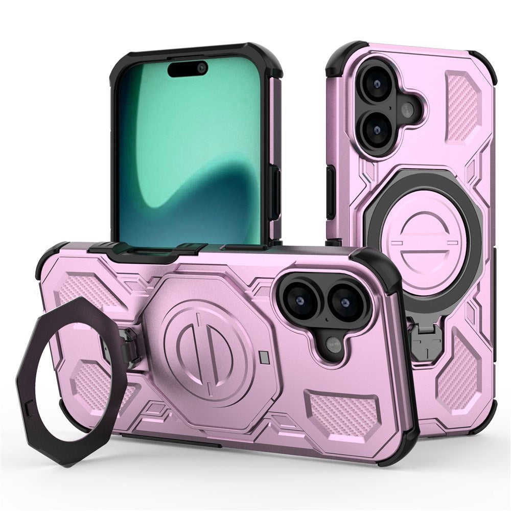 EIDERWOOD iPhone 17 Håndværker Mobil Cover - Magnetisk Kickstand - MagSafe Kompatibel - Lyserød