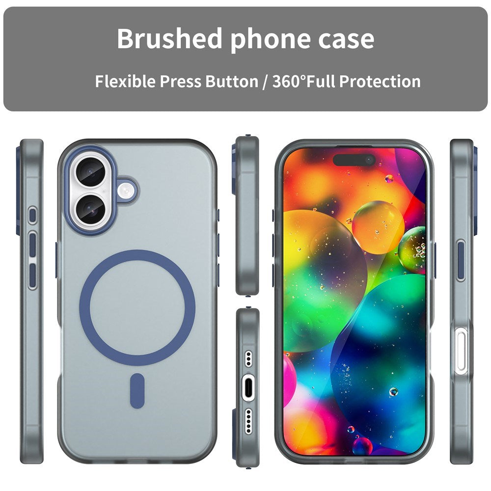 EIDERWOOD iPhone 17 Hybrid Plast Mobil Cover - MagSafe Kompatibel - Mat Gennemsigtig / Mørkeblå
