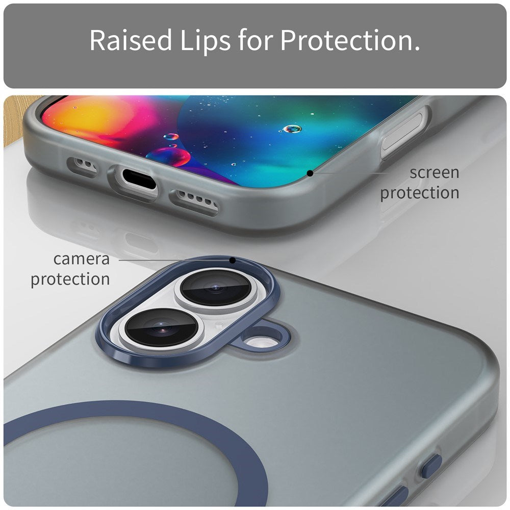 EIDERWOOD iPhone 17 Hybrid Plast Mobil Cover - MagSafe Kompatibel - Mat Gennemsigtig / Mørkeblå
