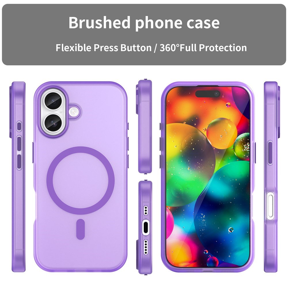 EIDERWOOD iPhone 17 Hybrid Plast Mobil Cover - MagSafe Kompatibel - Mat Gennemsigtig / Lilla