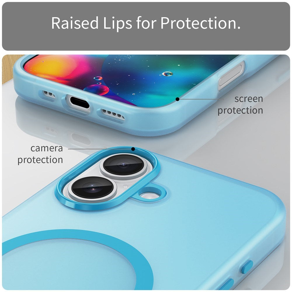EIDERWOOD iPhone 17 Hybrid Plast Mobil Cover - MagSafe Kompatibel - Mat Gennemsigtig / Blå