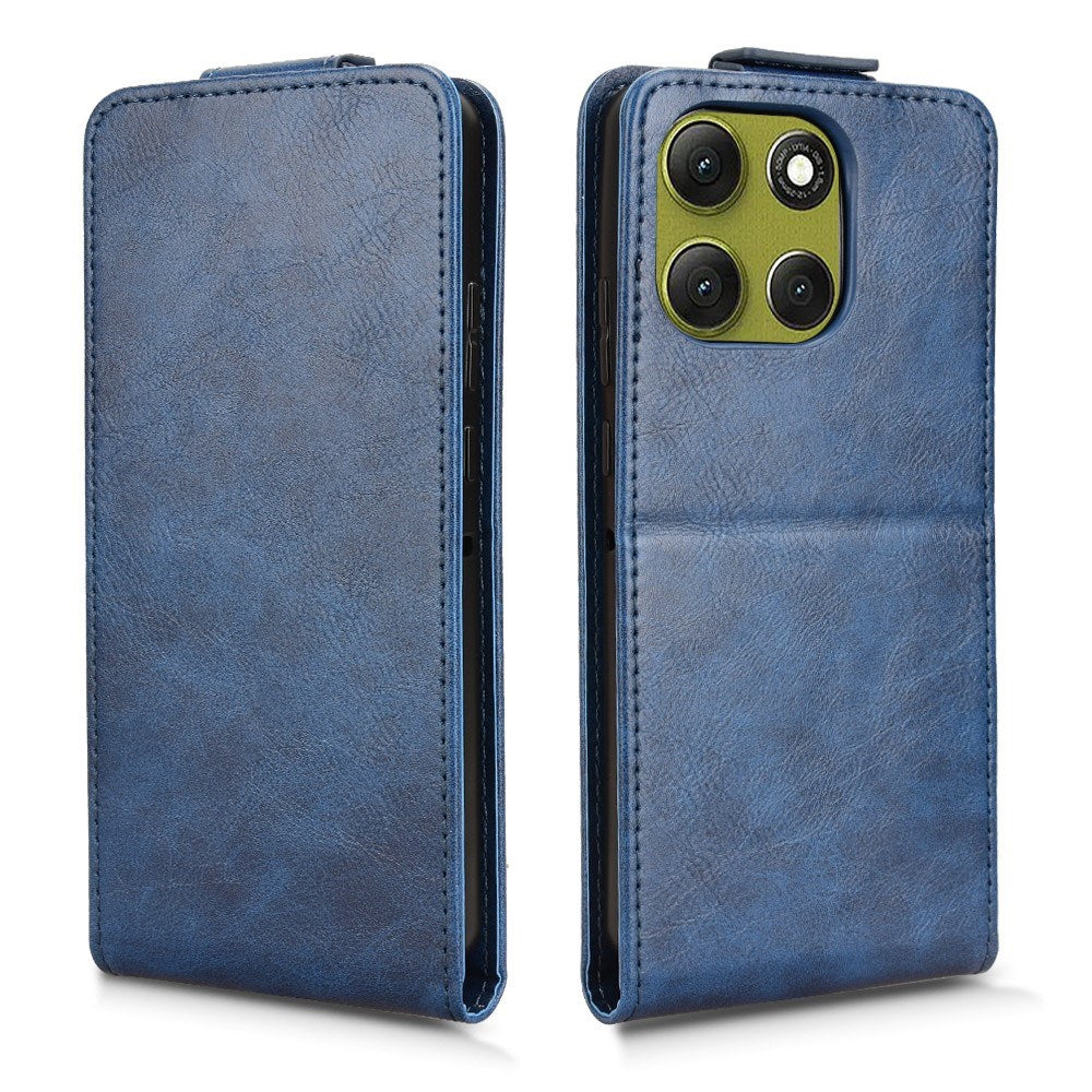 Motorola Moto G86 Power - EIDERWOOD Vertikal Kunstlæder Flip Cover - Kortholder & Ståfunktion - Blå
