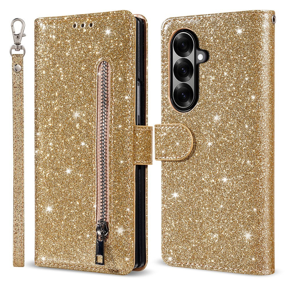 Samsung Galaxy Z Fold7 - EIDERWOOD Glitter Flip Cover m. Pung - Guld