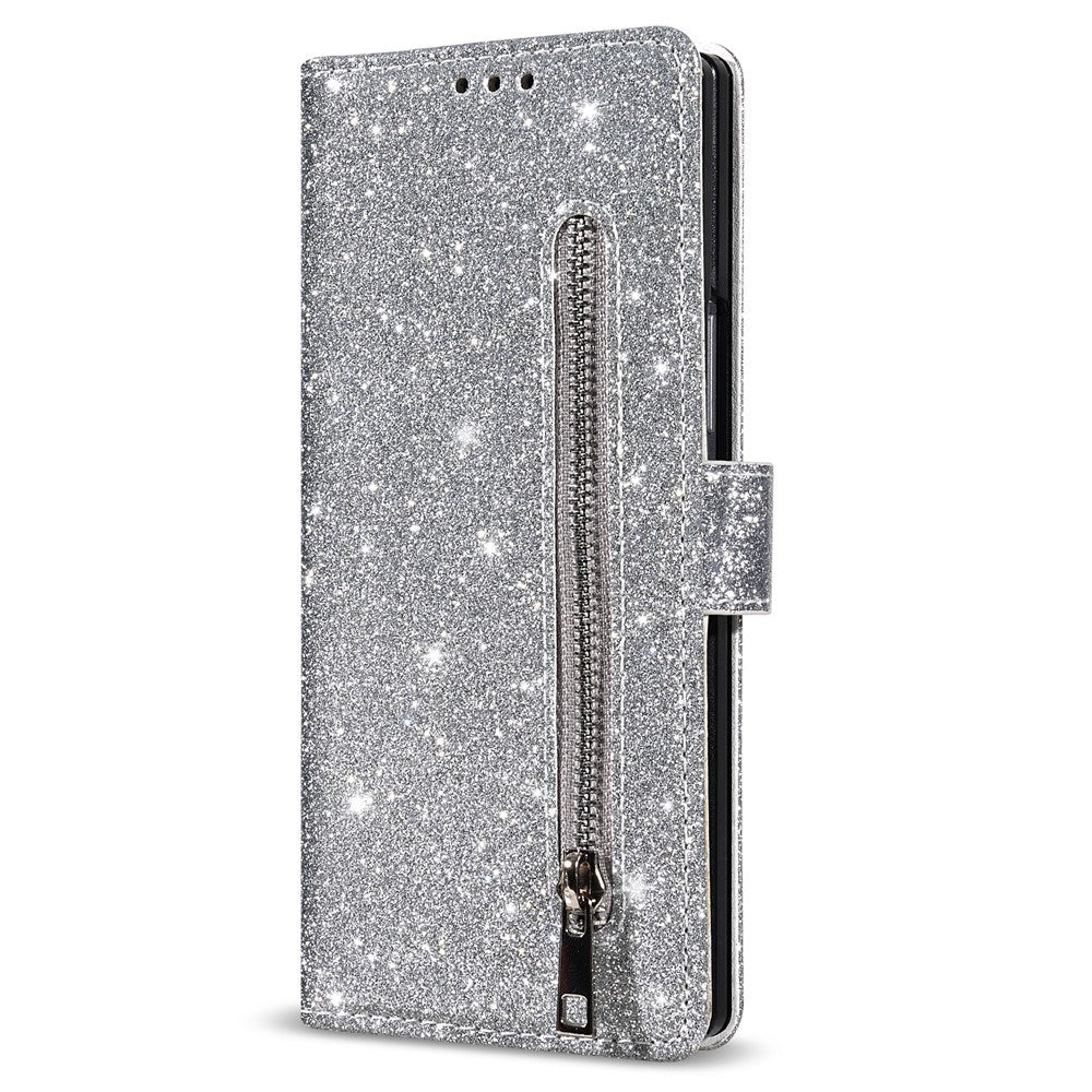 Samsung Galaxy Z Fold7 - EIDERWOOD Glitter Flip Cover m. Pung - Sølv