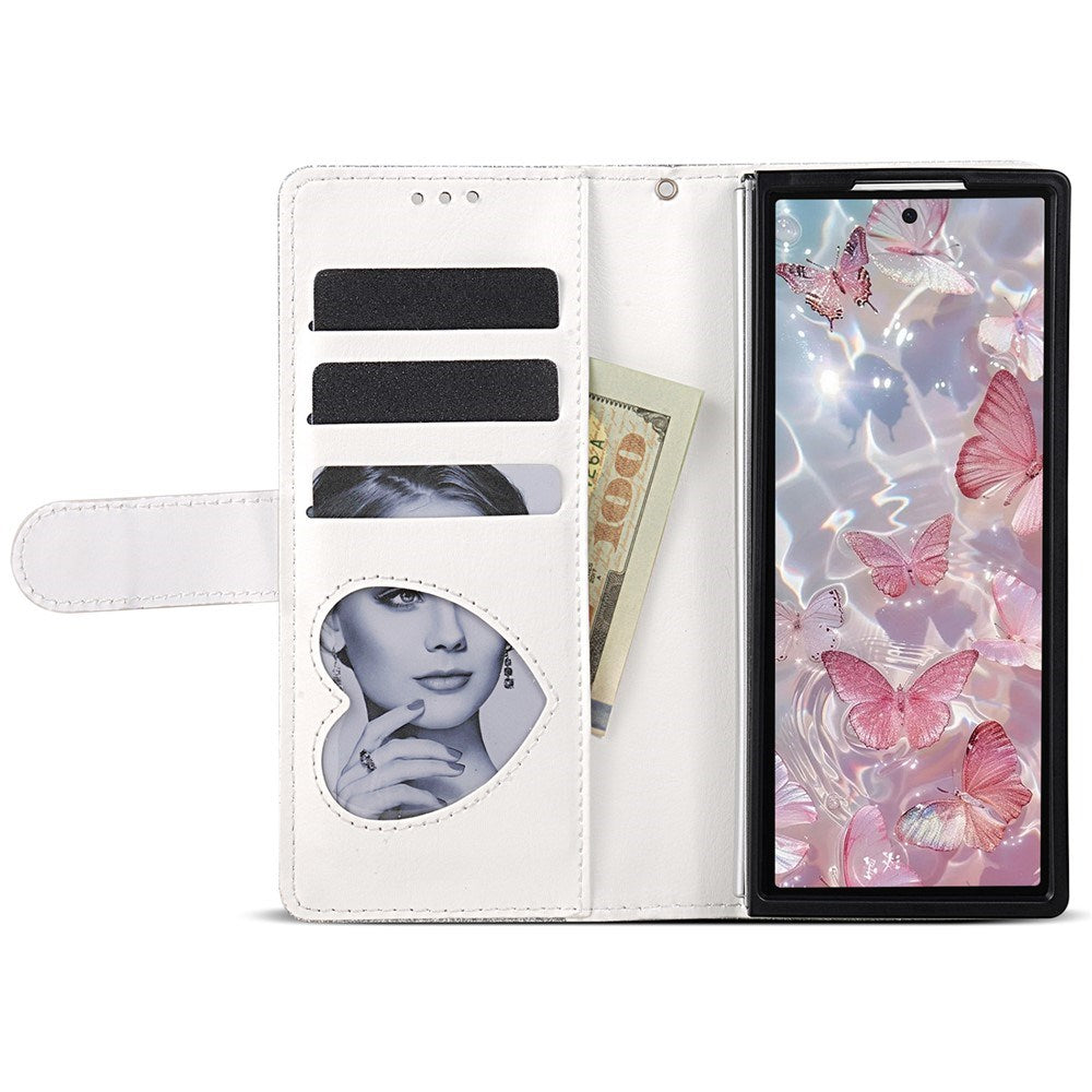Samsung Galaxy Z Fold7 - EIDERWOOD Glitter Flip Cover m. Pung - Sølv