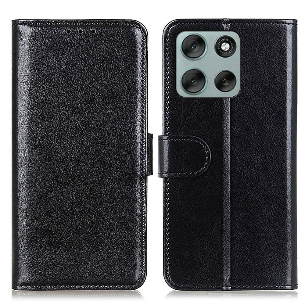 Motorola Moto G56 - EIDERWOOD Kunstlæder Flip Cover m. Kortholder & Ståfunktion - Sort