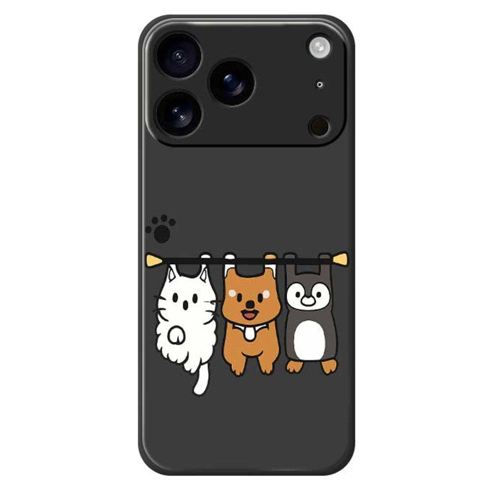 iPhone 17 Pro Fleksibelt Plast Cover m. Motiv - Sort