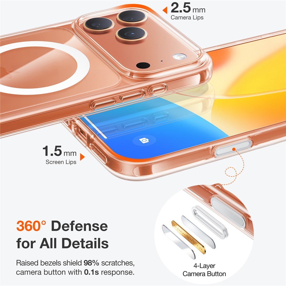 iPhone 17 Pro - TORRAS Guardian Magnetic Hybrid Plastik Cover - MagSafe Kompatibel - Sort