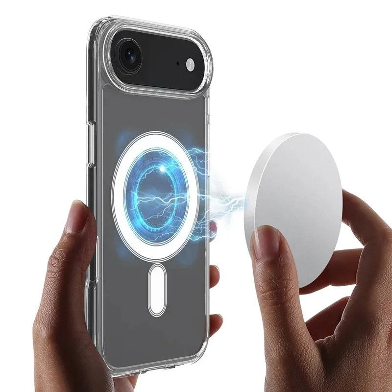 iPhone Air Hybrid Mobil Cover - inkl. 2 x Skærmbeskyttelsesglas - MagSafe Kompatibel - Gennemsigtig / Hvid