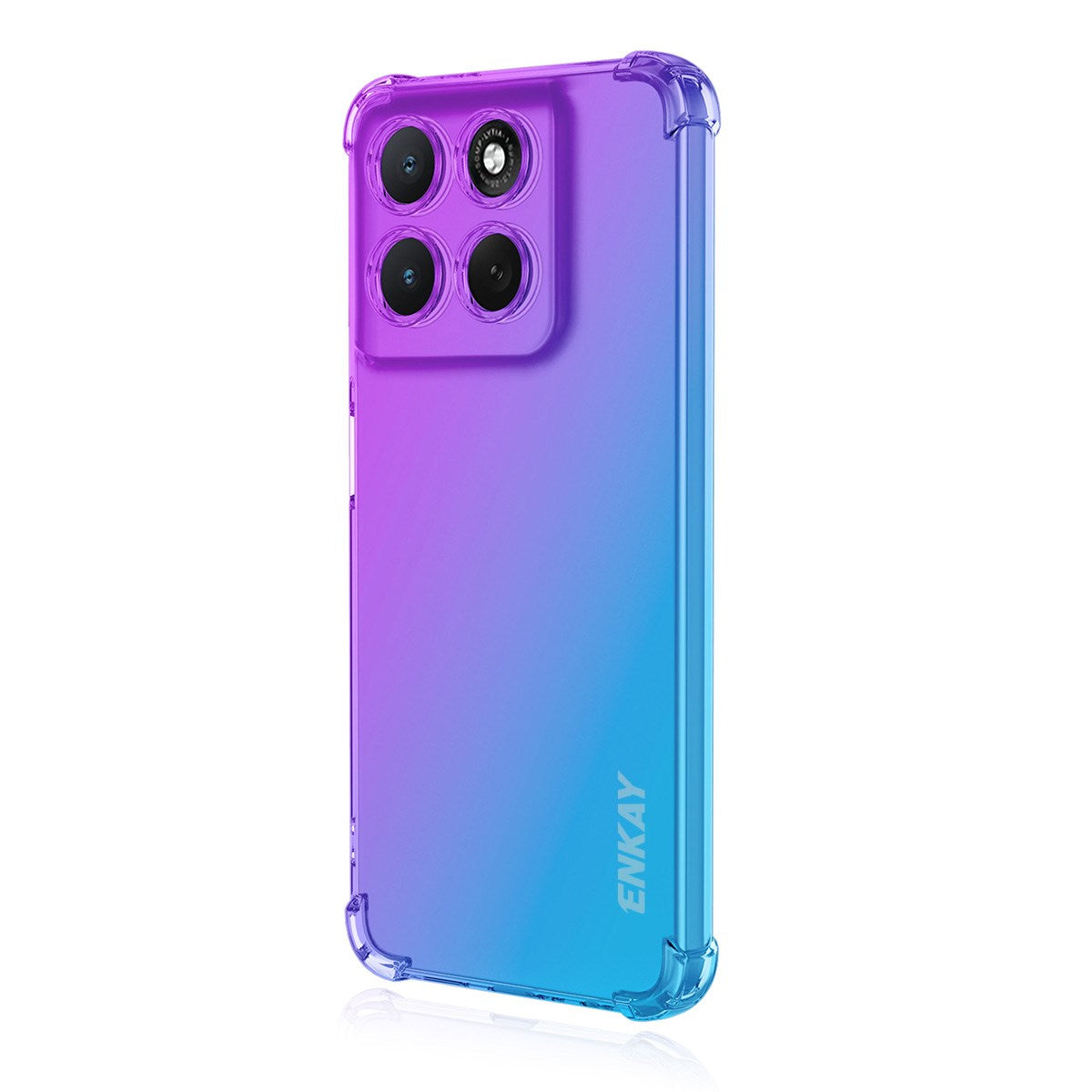 Motorola Moto G86 Power - ENKAY Stødabsorberende Fleksibelt Plastik Cover - Lilla / Blå