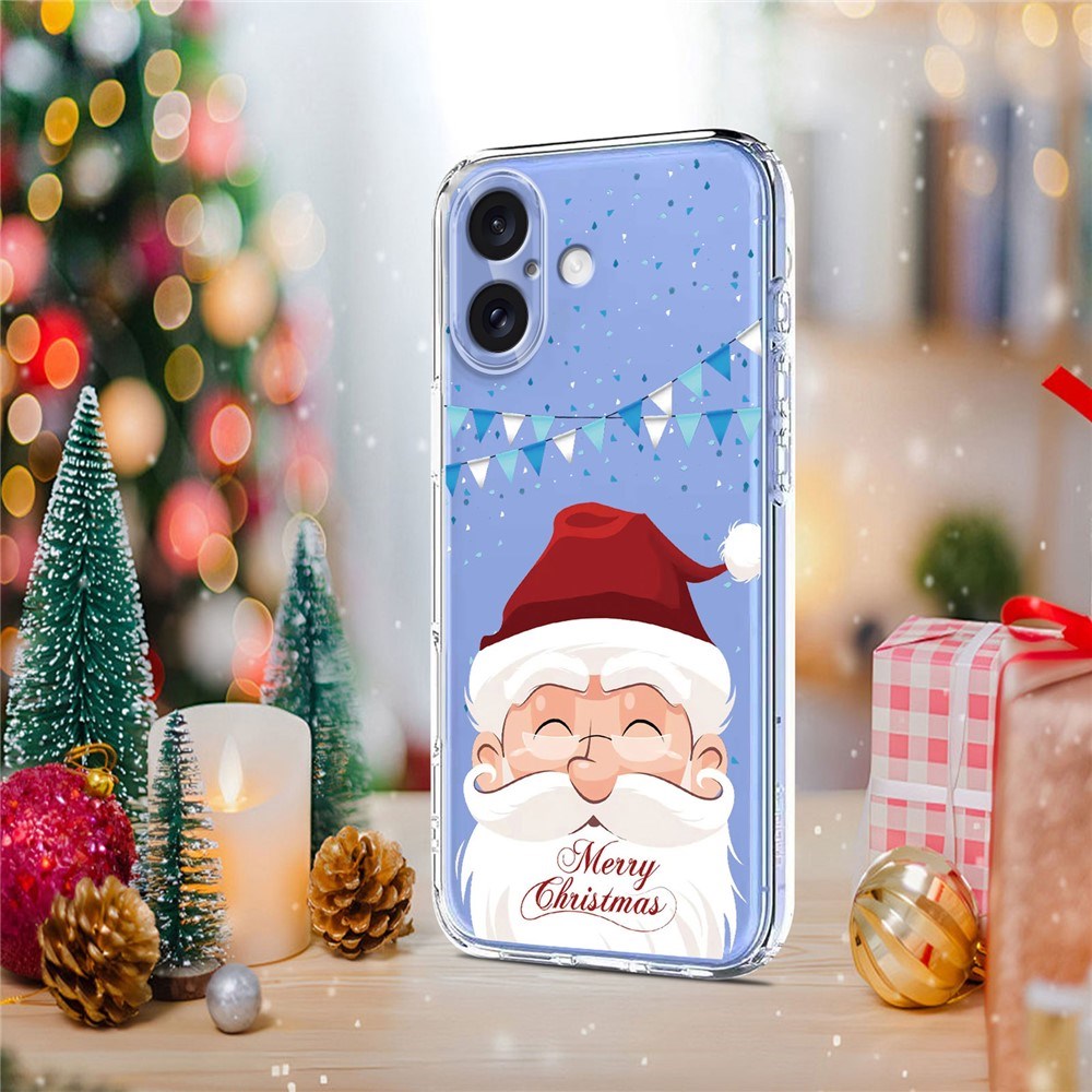 EIDERWOOD iPhone 17 Fleksibelt Plast Jule Mobil Cover - Gennemsigtig / Julemanden