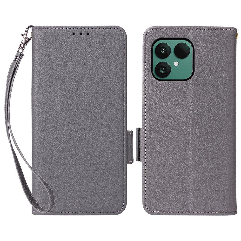 EIDERWOOD Fairphone (Gen. 6+ / Gen. 6) Flip Cover m. Strop & Ståfunktion - Grå