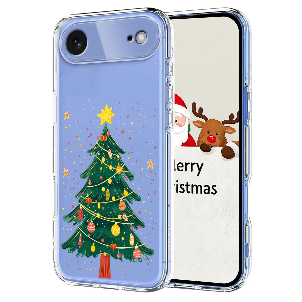 EIDERWOOD iPhone Air Fleksibelt Plast Jule Mobil Cover - Gennemsigtig / Juletræ