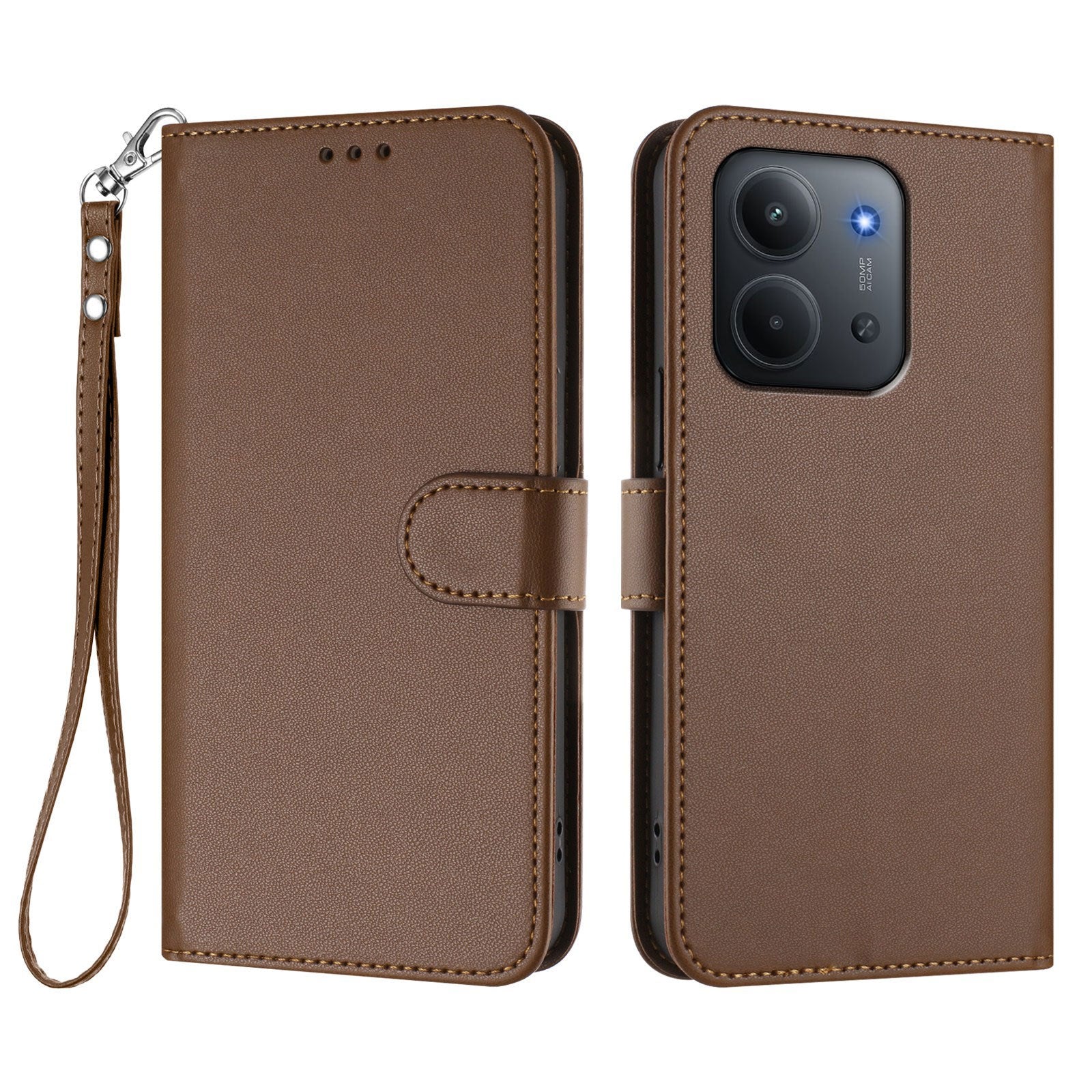 Xiaomi Redmi 15C (5G) / (4G) EIDERWOOD Flipcover m. Indbygget Kortholder & Ståfunktion - Brun