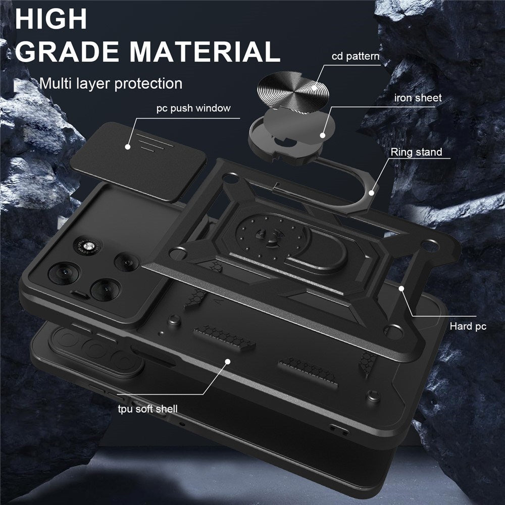 Motorola Moto G56 - EIDERWOOD Hybrid Håndværker Cover m. Kickstand & Cam Slider - Rød