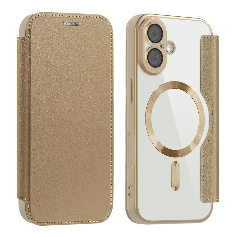 EIDERWOOD iPhone 17 Flip Mobil Cover m. Gennemsigtig Bagside - MagSafe Kompatibel - Guld