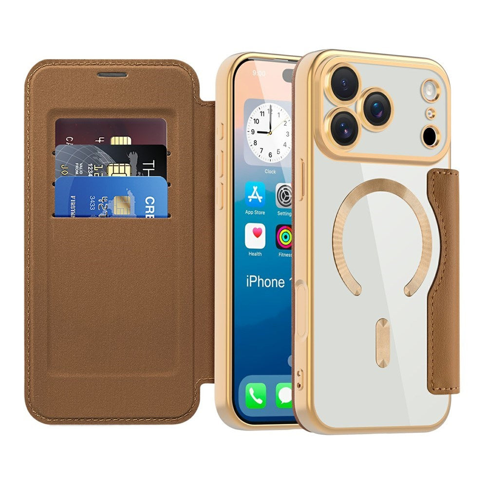 EIDERWOOD iPhone 17 Pro Flip Mobil Cover m. Gennemsigtig Bagside - MagSafe Kompatibel - Brun