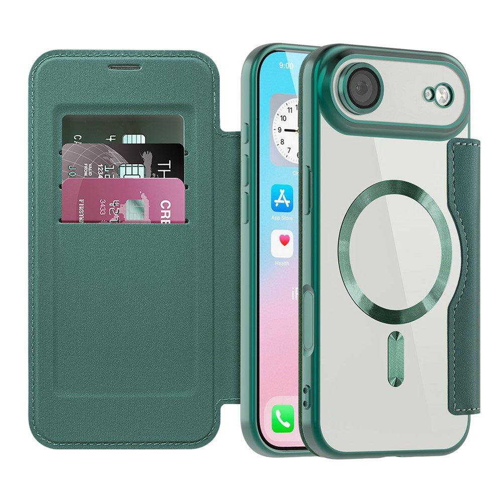 EIDERWOOD iPhone Air Flip Mobil Cover m. Gennemsigtig Bagside - MagSafe Kompatibel - Grøn