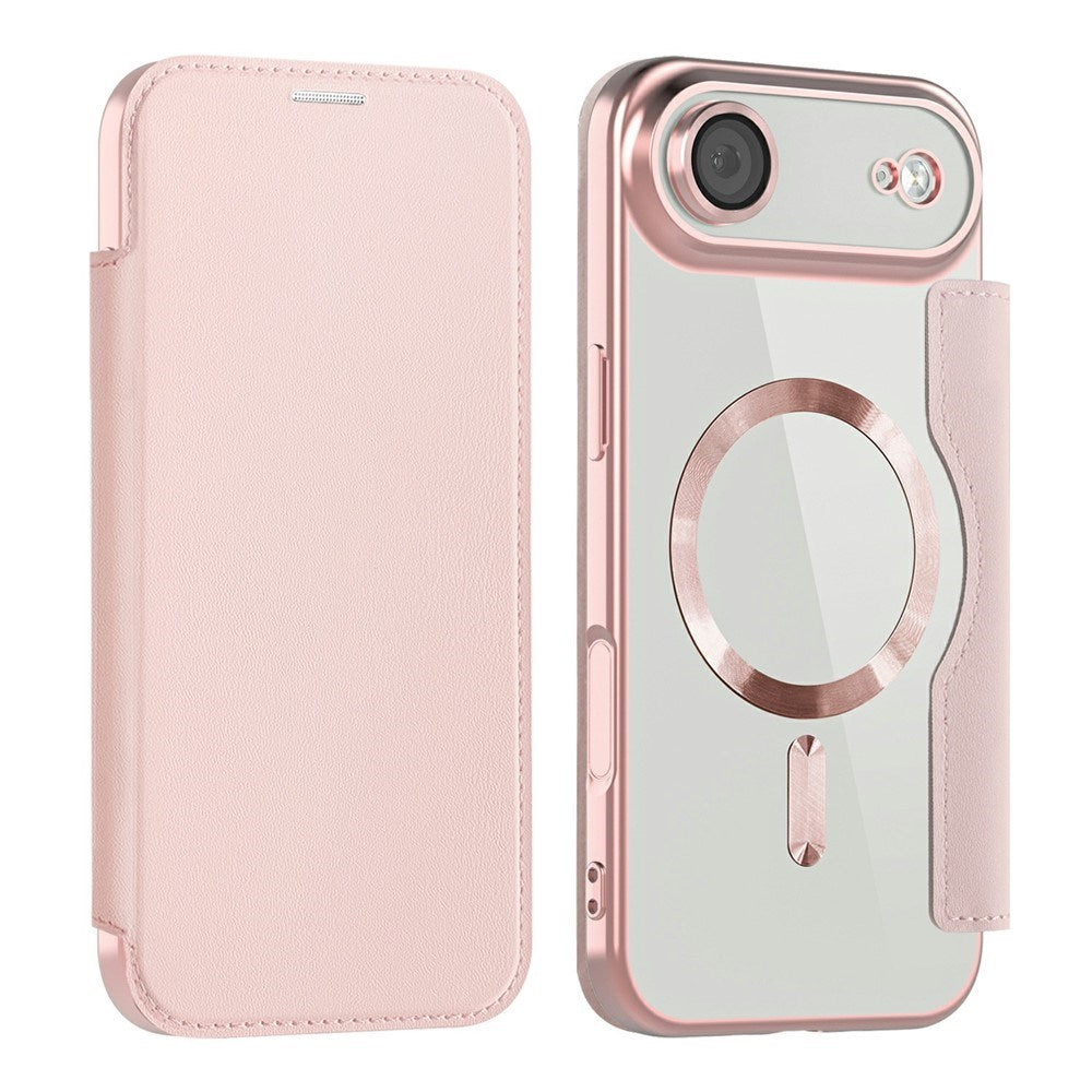 EIDERWOOD iPhone Air Flip Mobil Cover m. Gennemsigtig Bagside - MagSafe Kompatibel - Lyserød