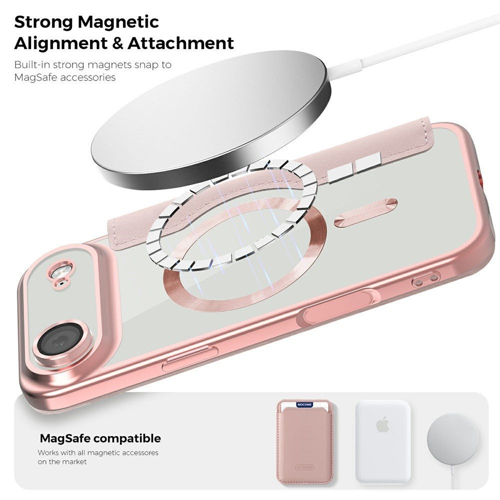 EIDERWOOD iPhone Air Flip Mobil Cover m. Gennemsigtig Bagside - MagSafe Kompatibel - Lyserød
